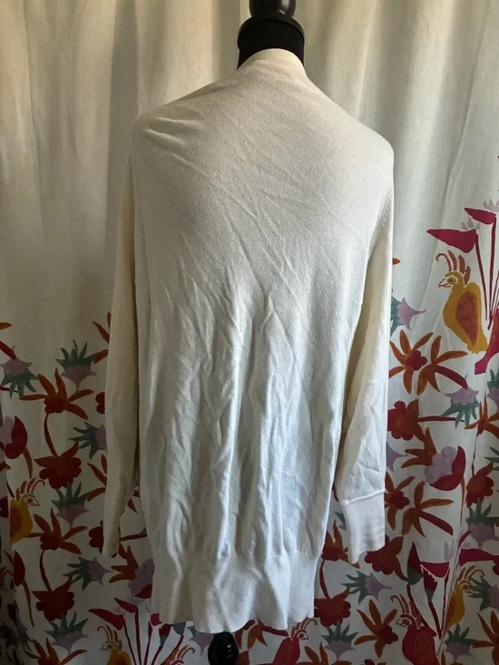 See by Chloé Cashmere Light Cream Button up Bat-Wing Cardigan Size L - Picture 11 of 15